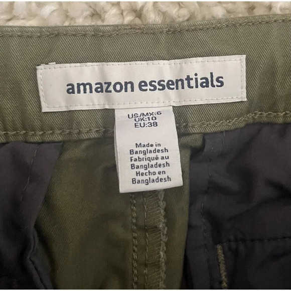 Amazon Essentials Olive Green Cotton Ankle Pants Size 6 EUC - Picture 2 of 3